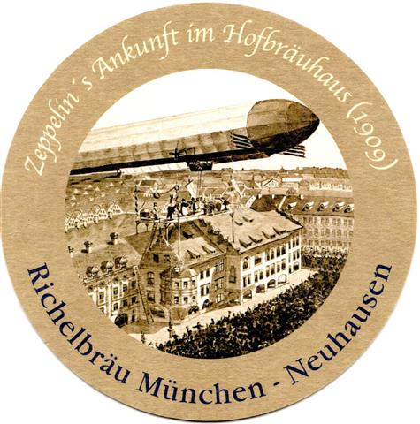 münchen m-by richel krieg 32a (rund200-zeppelin's ankunft-beigeblau)